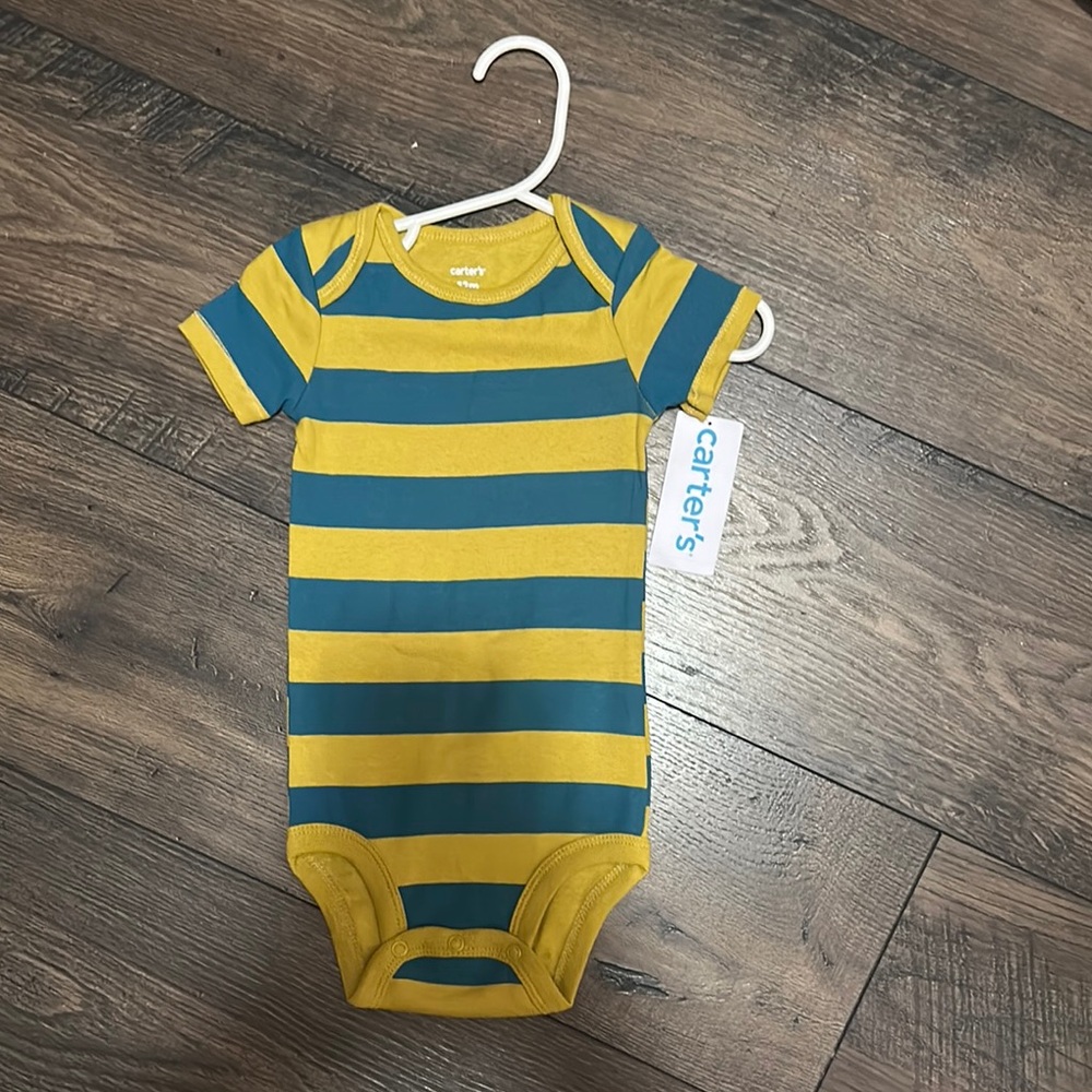 NEW - Carter's Vibrant Yellow and Blue Striped Bodysuit